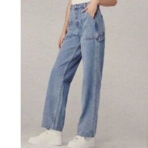 Simple Society 90’s Super High Rise Square Pocket Baggy Carpenter Denim Jeans‎